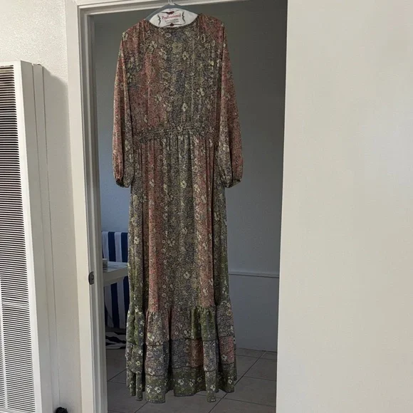 Anthropologie boemo Floral Maxi Dress in Pink and Green - Picture 8 of 14